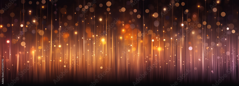 Obraz premium Glowing bokeh in golden and purple colors. Abstract wallpaper with empty space. 