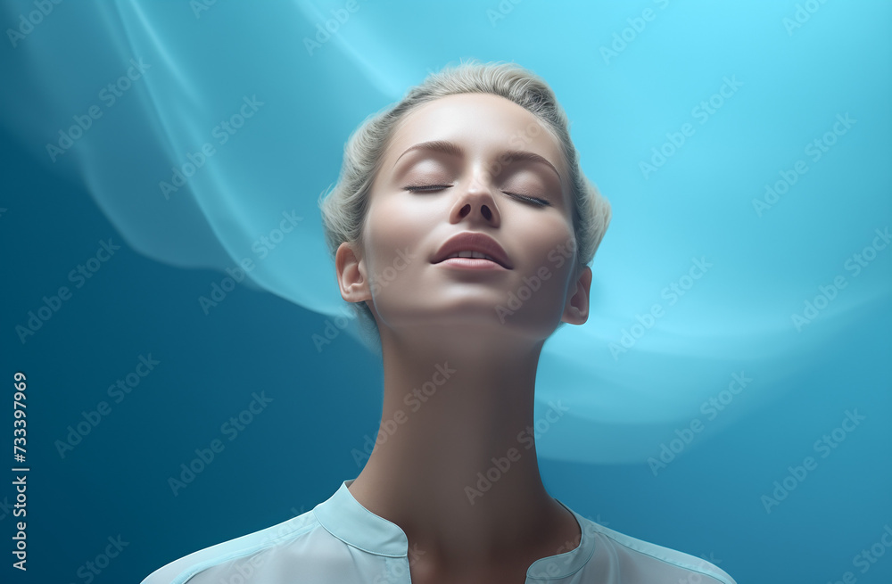 Beautiful close up profile face of young woman Beautiful close up profile face of young woman