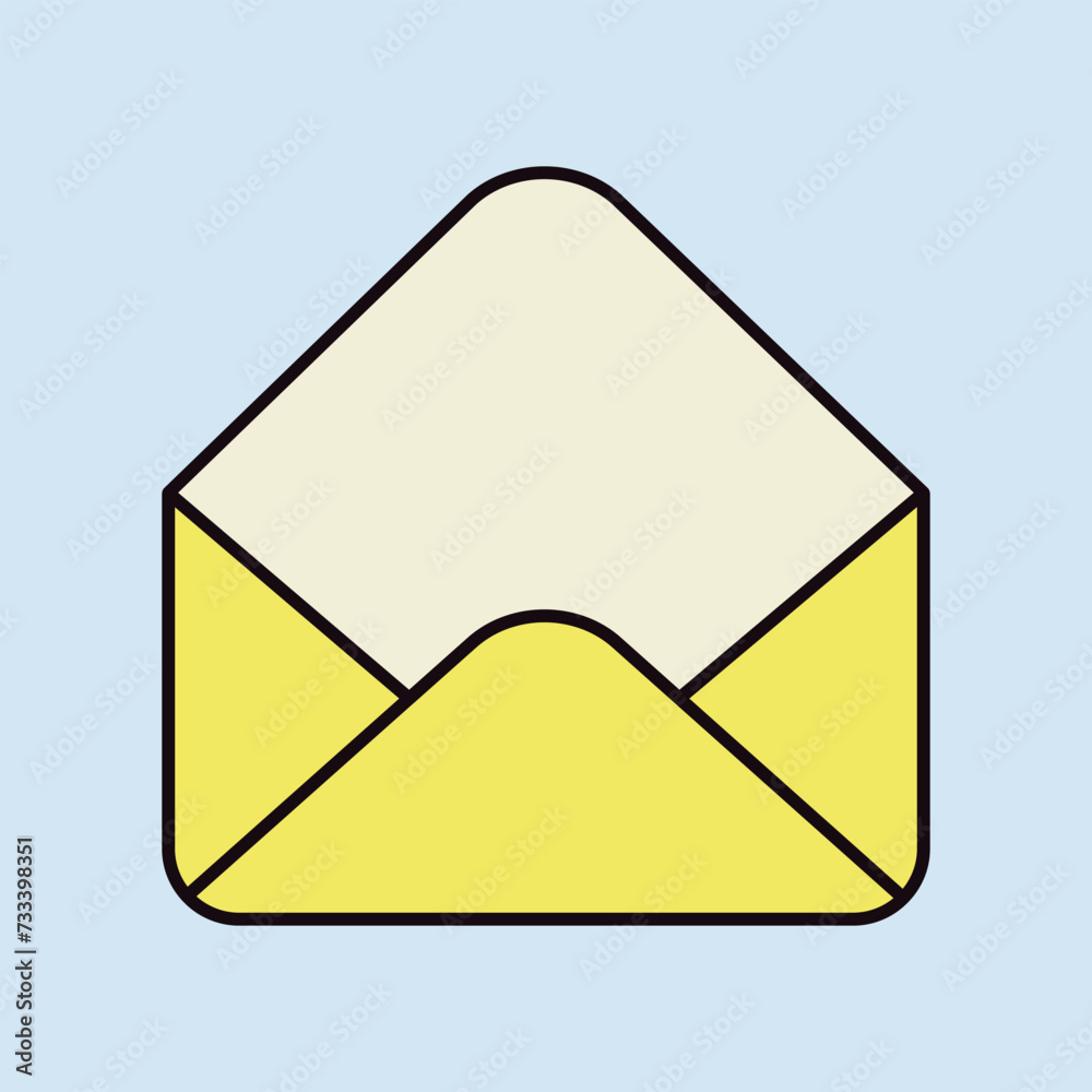 Open envelope vector flat icon