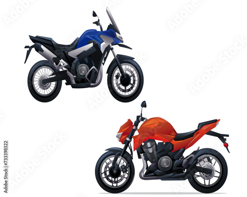 motorcycles on a white background