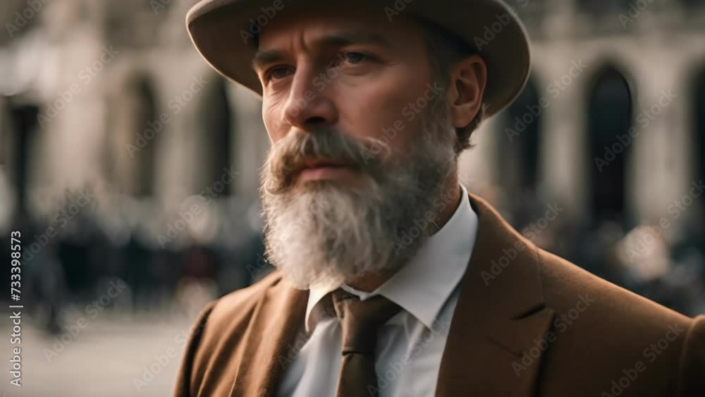 Distinguished Man in a Suit and Tie With a Beard Distinguished Man in a Suit and Tie With a Beard