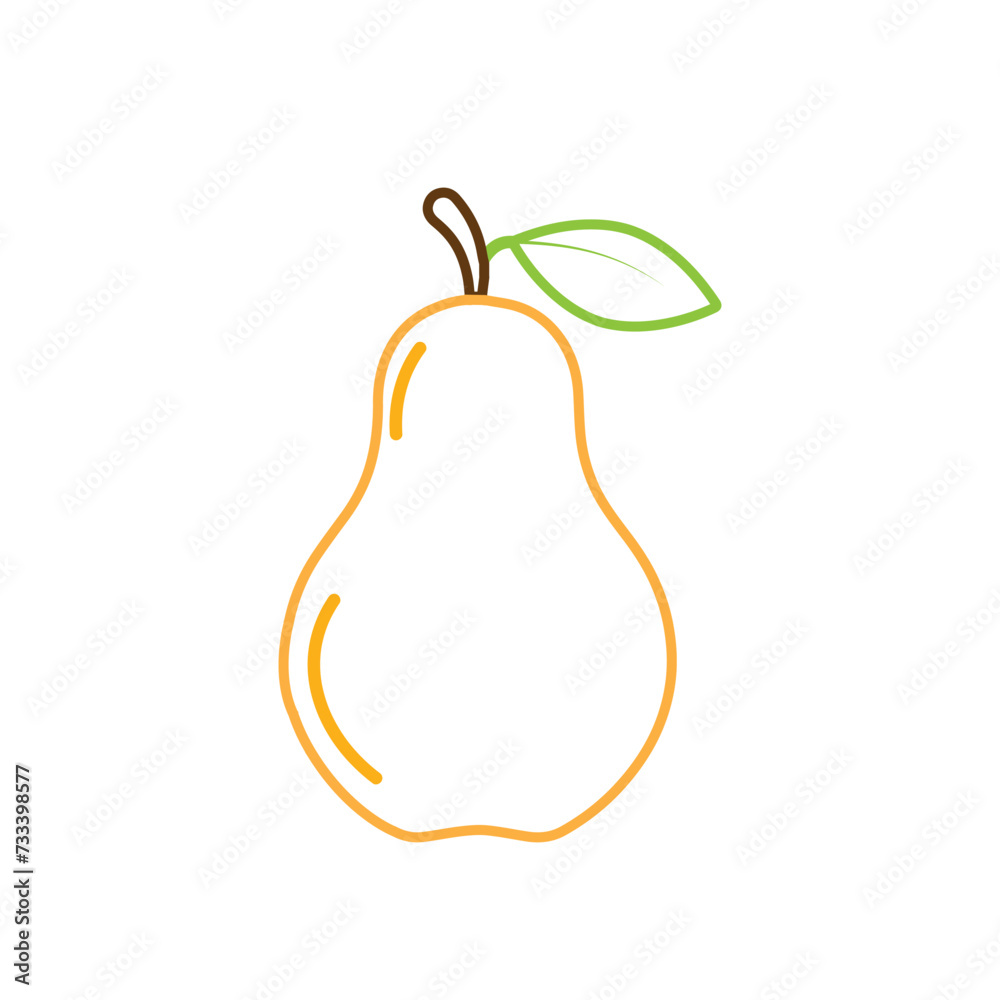 Half sliced pear isolated fruit,flat design vector symbol Half sliced pear isolated fruit,flat design vector symbol