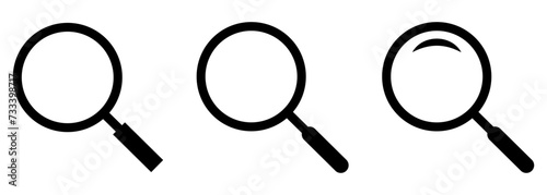 Set of magnifying glass icons. Vector illustration, EPS10
