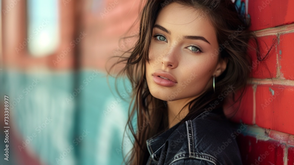 A glamorous fashion model posing in a chic urban setting A glamorous fashion model posing in a chic urban setting