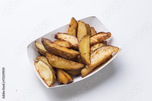 Delicious fried potatoes. Close ups