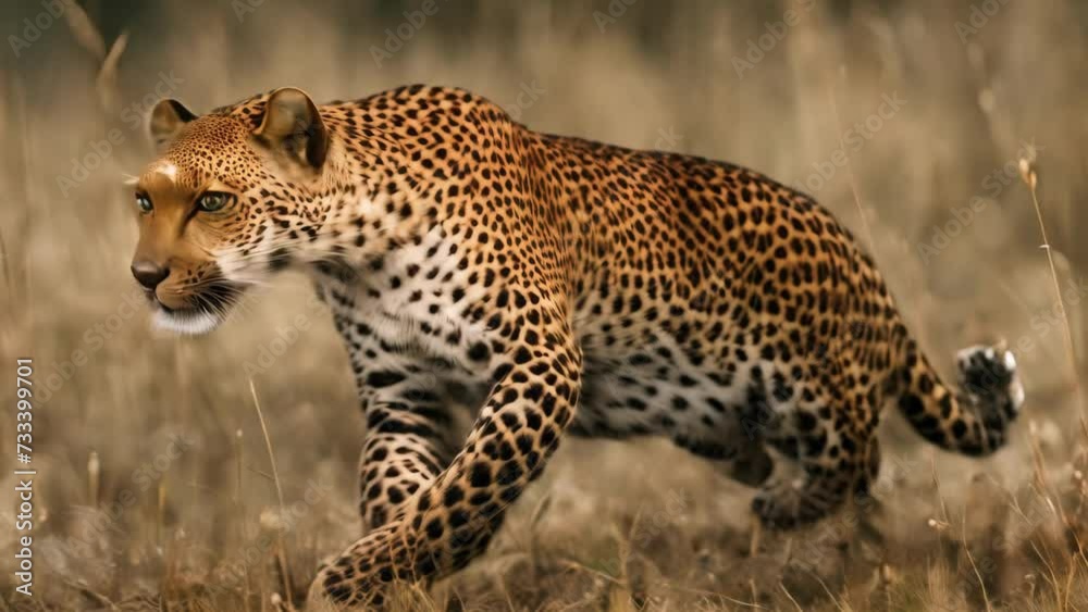 Cheetah Running Through a Field of Tall Grass Cheetah Running Through a Field of Tall Grass