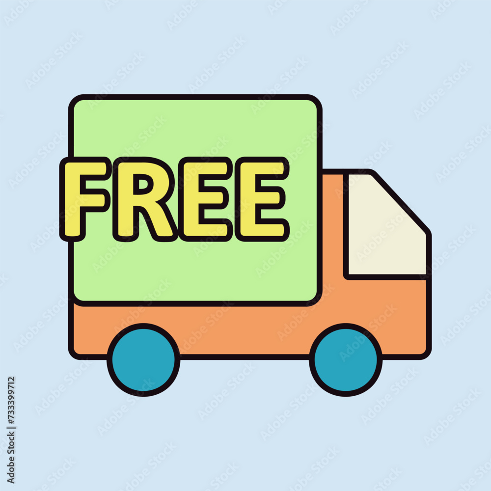 Free shipping vector flat icon. E-commerce sign Free shipping vector flat icon. E-commerce sign