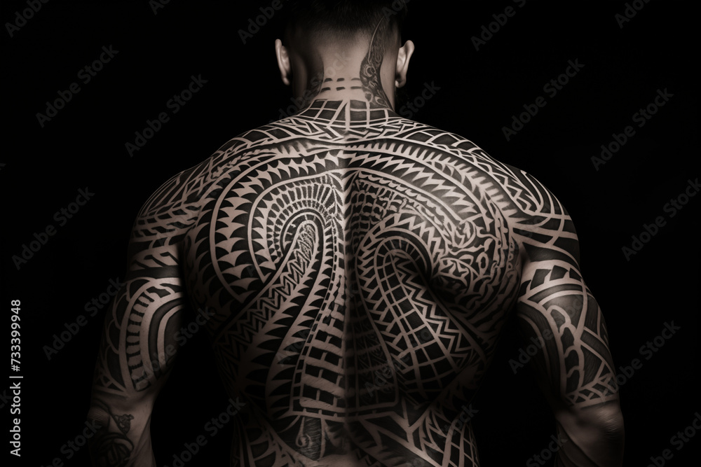Black tribal tattoo on skin. Black tribal tattoo on back. Men's tattoo, tribal. Tribal tattoo. Tattoo ideas for men. Tattoo parlor. Tattoo artist profession. Black tribal tattoo on skin. Black tribal tattoo on back. Men's tattoo, tribal. Tribal tattoo. Tattoo ideas for men. Tattoo parlor. Tattoo artist profession.