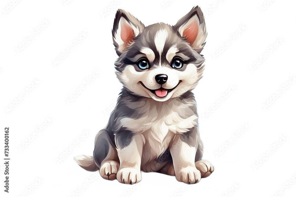 Cute Siberian Husky Pup Clipart 