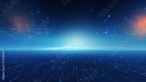 Abstract background with blue concept. Technology network background. Generate AI image