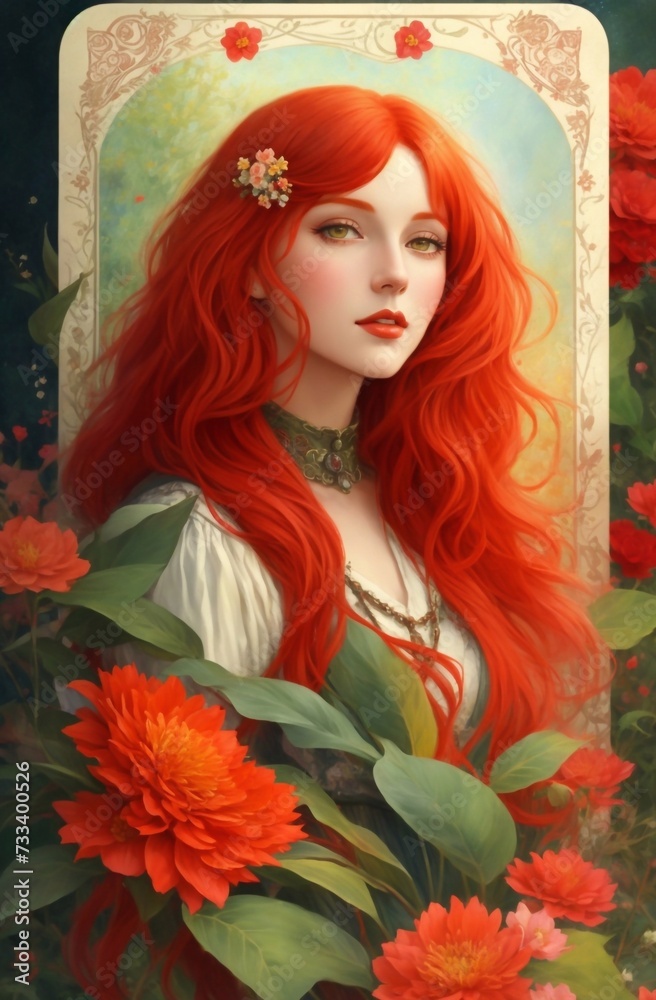 Close up portrait of an attractive young woman with Flowers, Beautiful Model Woman Face, Women's Day Concept. Close up portrait of an attractive young woman with Flowers, Beautiful Model Woman Face, Women's Day Concept.