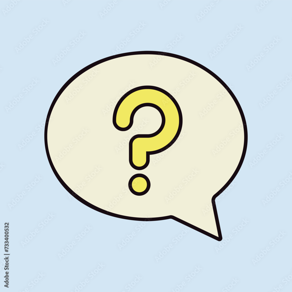 Speech bubble with question mark icon Speech bubble with question mark icon