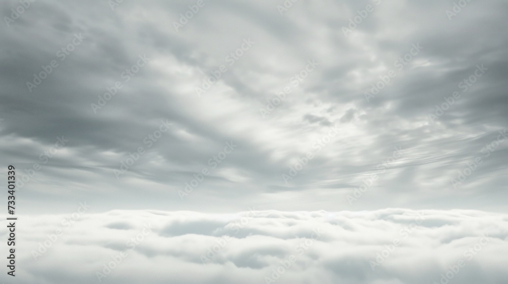 Fototapeta premium a black and white photo of a plane flying in the sky with a lot of clouds in the foreground and a plane in the foreground with a plane in the foreground.