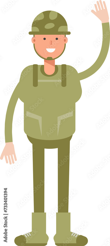 Soldier Character Raising Hand Illustration
Soldier Character Raising Hand Illustration