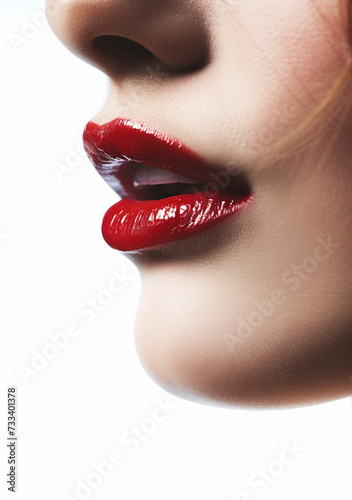 Woman's lips with red lipstick
