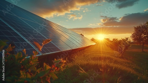 A solar panel under the bright sun, harnessing energy with the promise of sus...