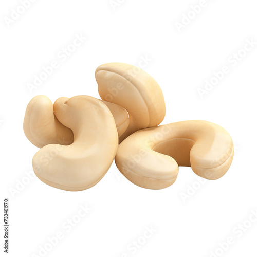 Cashew nuts isolated on transparent background, png