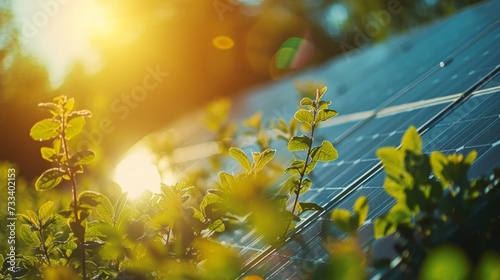 A solar panel under the bright sun, harnessing energy with the promise of sus...