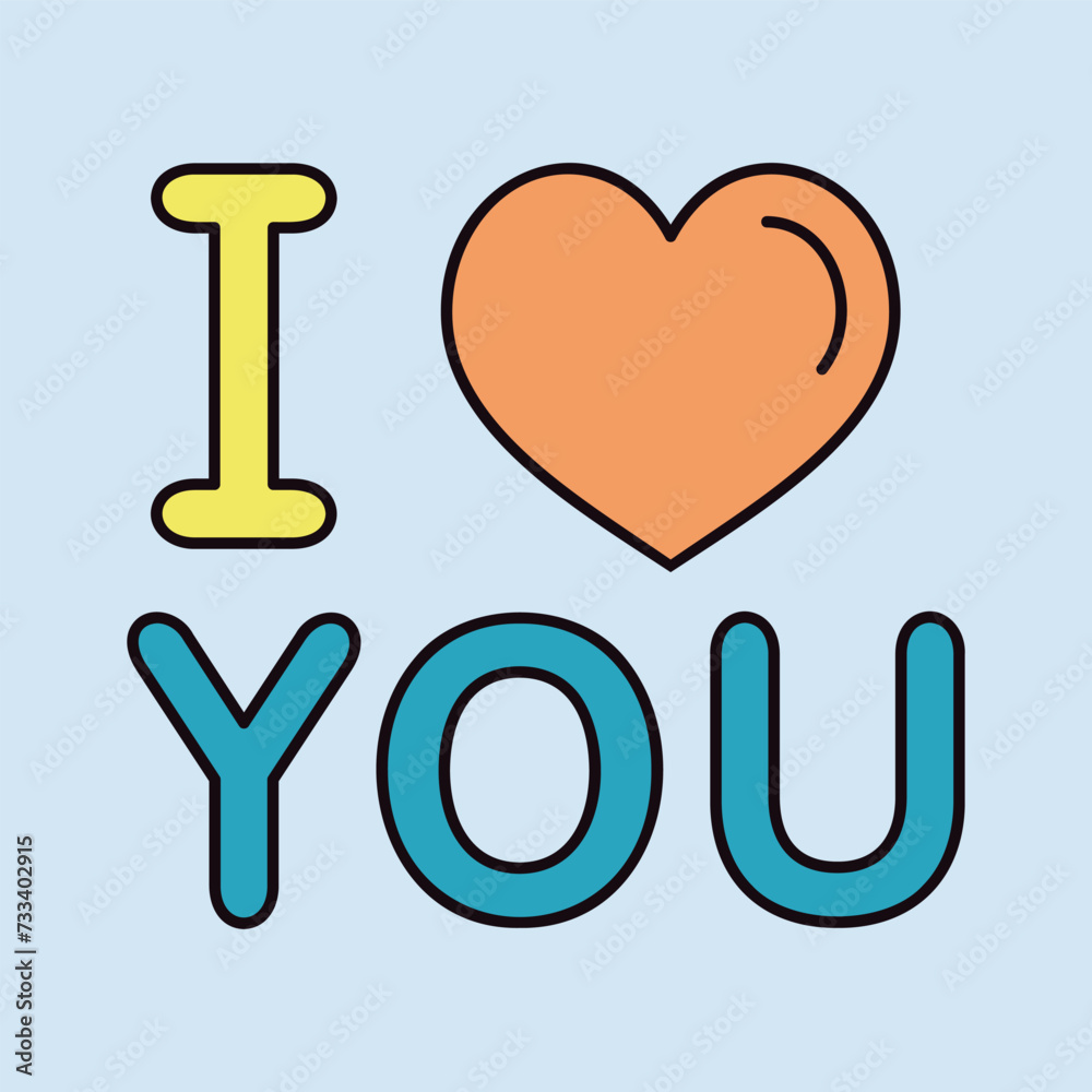 Lettering I love you vector icon