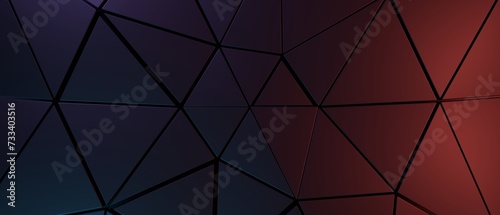 Abstract 3d rendering of geometric surface. Composition with triangles. Futuristic modern background