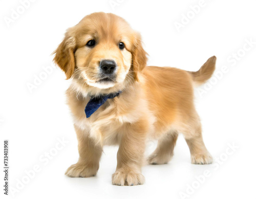 Hund Golden Retriever baby stehend isoliert auf weißen Hintergrund, Freisteller 
