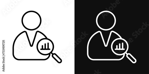 Self Research Icon Set. Vector Illustration