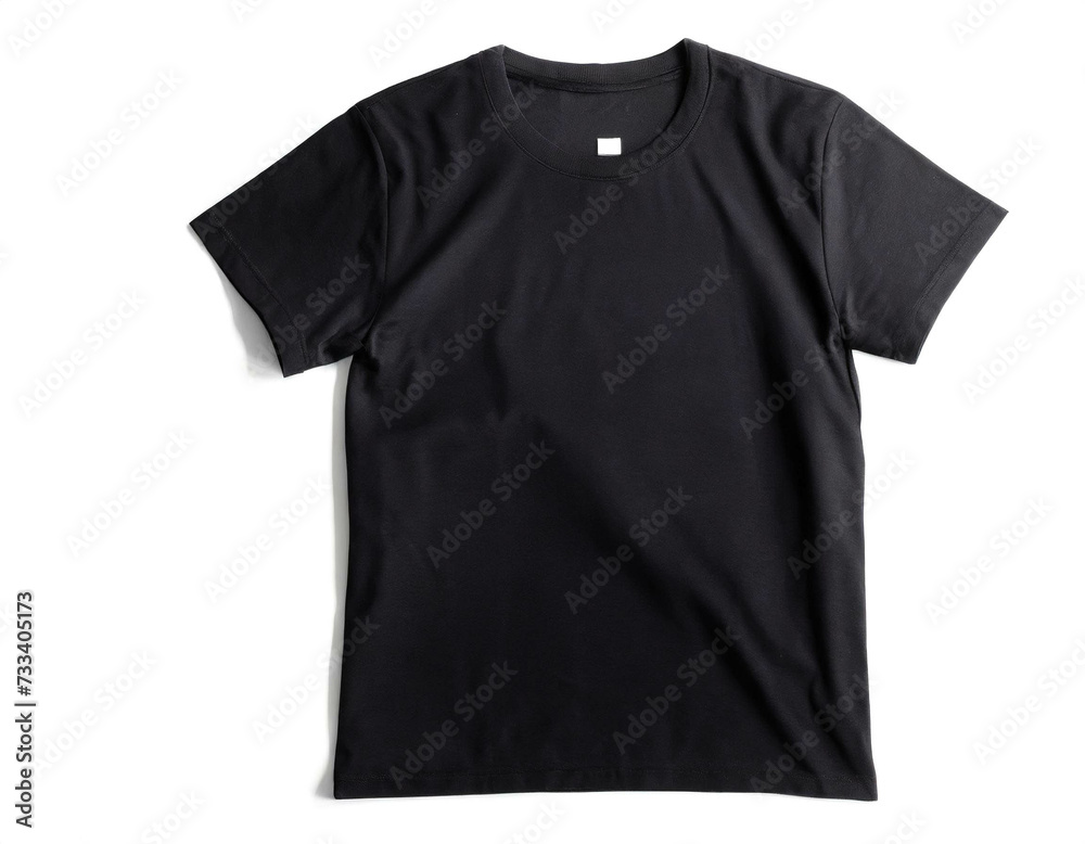 schwarzes Tshirt isoliert auf weißen Hintergrund, Freisteller schwarzes Tshirt isoliert auf weißen Hintergrund, Freisteller