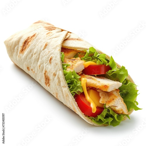 tortilla wrap with chicken and vegetables