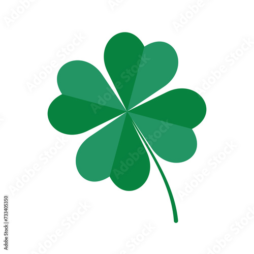 Emerald four leaf clover. Vector illustration