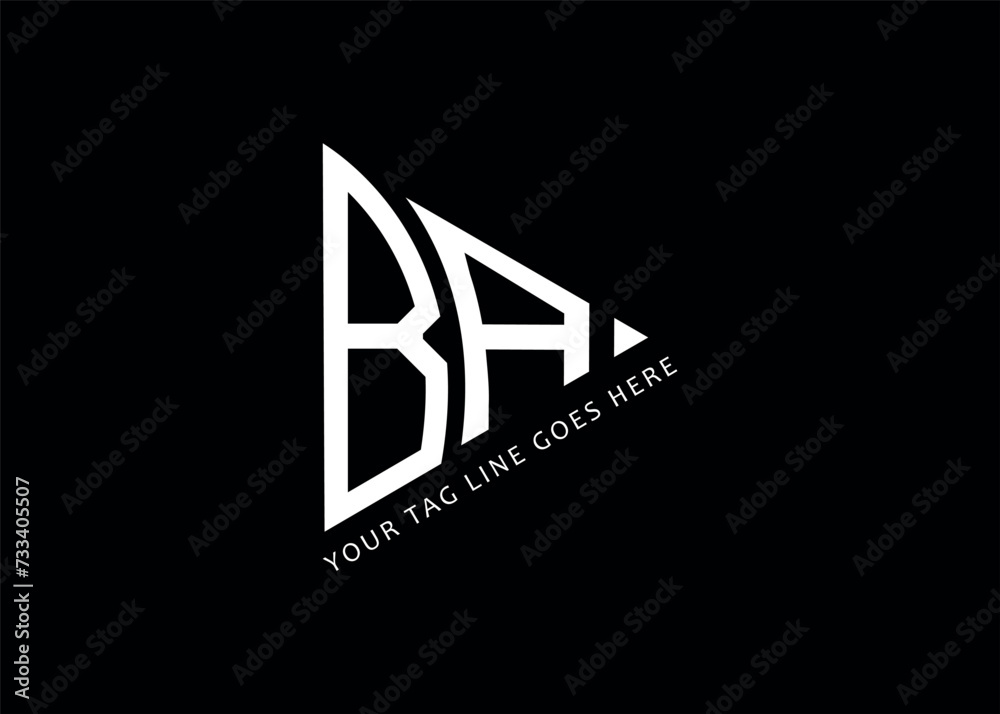 Obraz premium B A TRIANGLE letter logo design