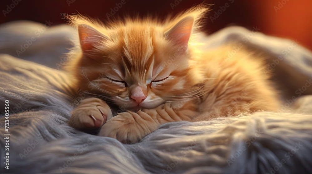 adorable sleeping kitten
