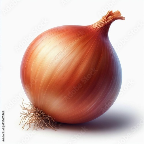 Vibrant red onion isolated on white background - fresh organic ingredient for cooking