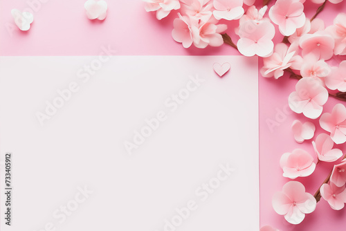 Pink Floral Frame with Space for Text. Spring or summer concept © Laima Gri