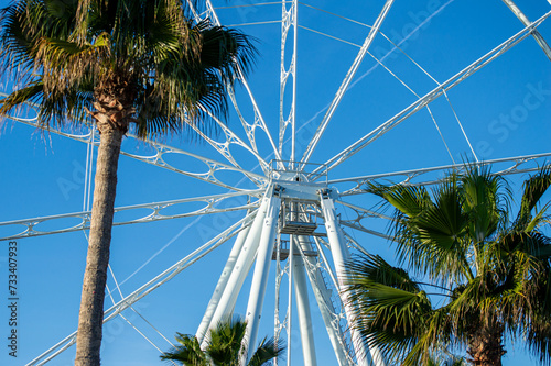 Walking in Benalmadena port in Benalmadena, Malaga, Spain photo