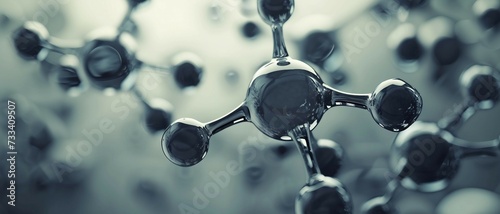 Carbon Dioxide (CO2) Molecule on a grey background . photo