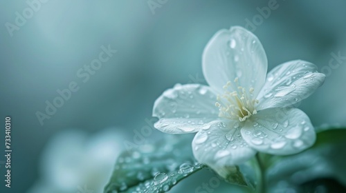 A solitary raindrop clinging to a delicate flower petal, a testament to the beauty of impermanence