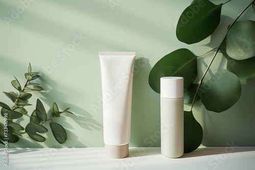 Eco-Friendly Skincare Tube Bottle Set Mockup
