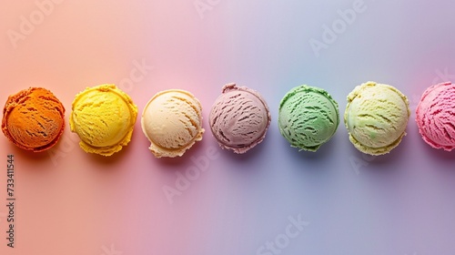 Row of ice cream scoops