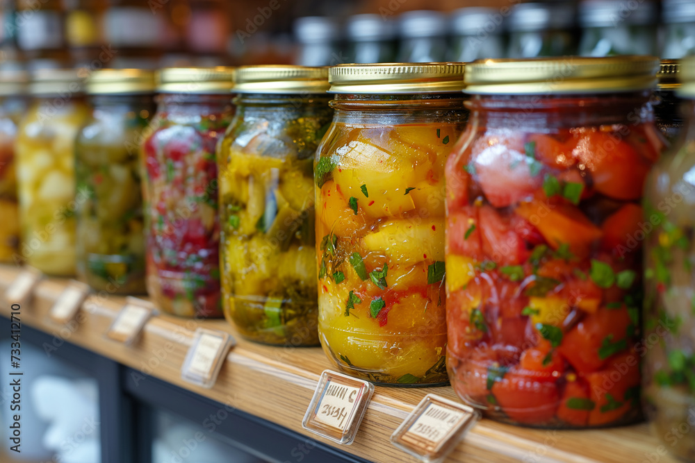 Pickled roasted bell pepper. Close-up Pickled roasted bell pepper. Close-up