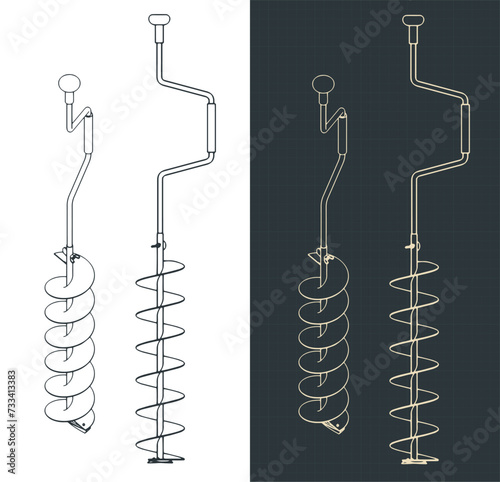 Ice cutting auger blueprints
