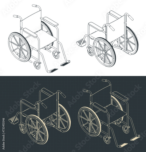 Wheelchair isometric blueprints