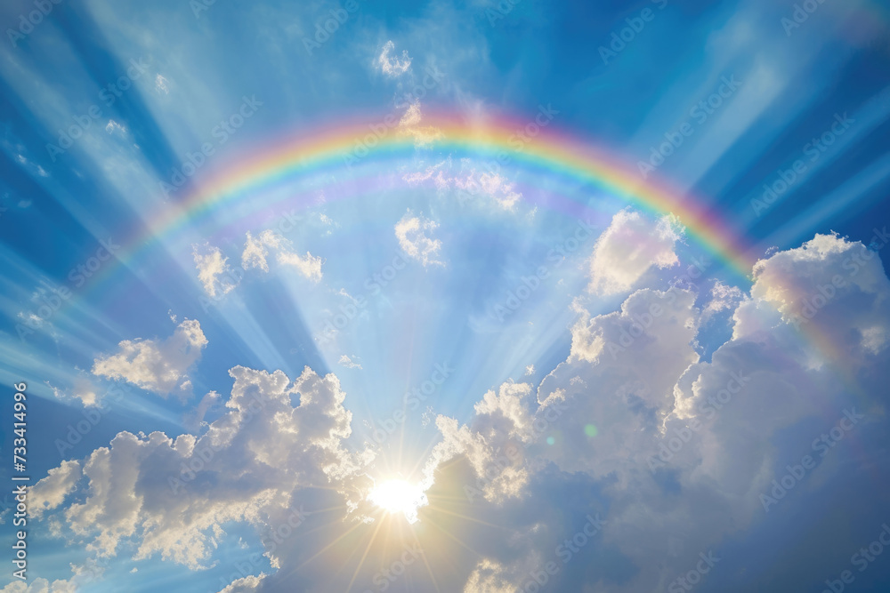 photo of a sunny and rainy sky with a rainbow in the middle7 photo of a sunny and rainy sky with a rainbow in the middle7
