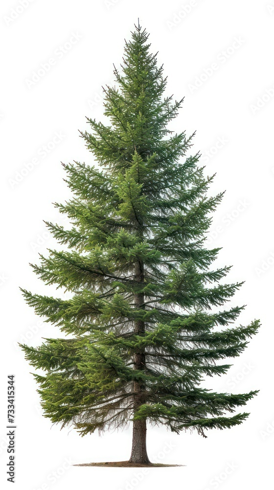 Obraz premium spruce tree isolated on a white a background