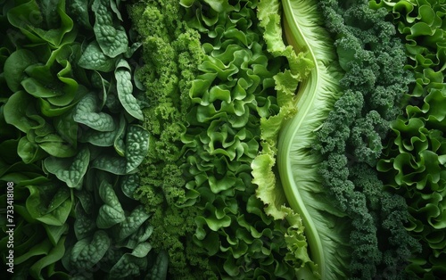 various different types of lettuce with rows in the field