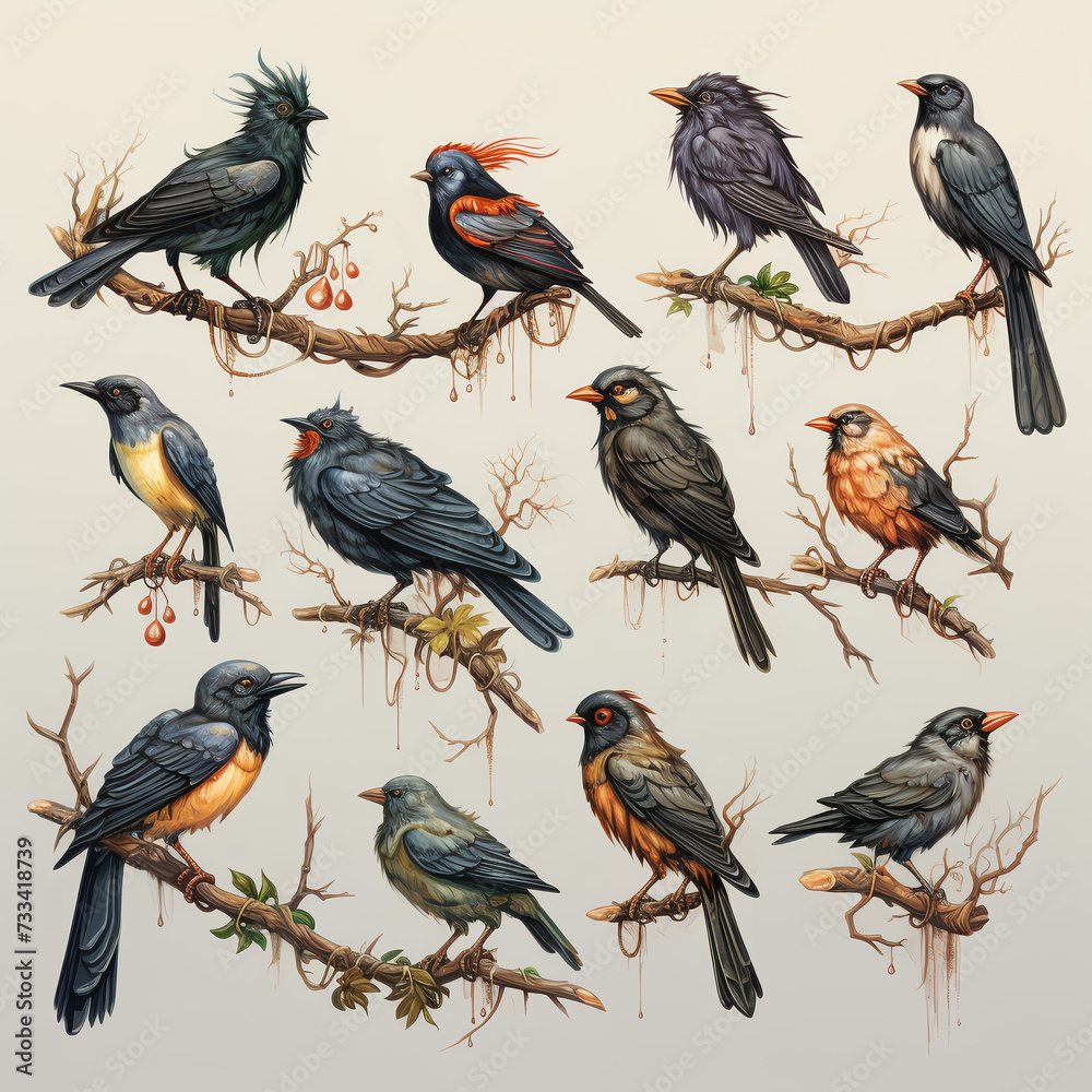 collection of birds collection of birds