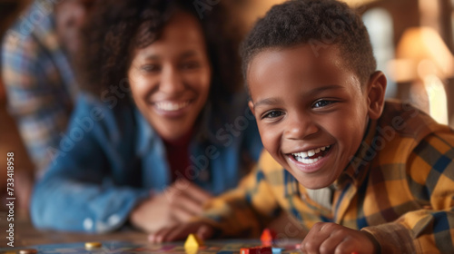Set the stage for a lively family game night. a cozy table adorned with a var...