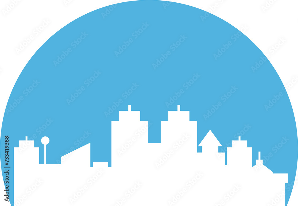 Fototapeta premium Silhouette Skyscraper Illustration
