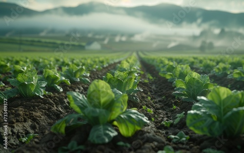 lettuce plants near a factory farm