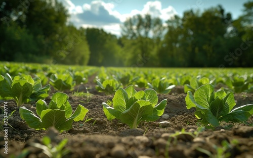 lettuce plants near a factory farm