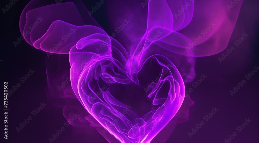 Obraz premium A mesmerizing heart-shaped smoke on a dark background.